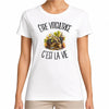 T-shirt Femme Blanc Être viticultrice c'est la vie