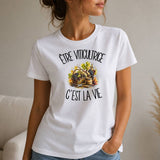 T-shirt Femme Blanc Être viticultrice c'est la vie