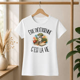 T-shirt Femme Blanc Être diététicienne c'est la vie