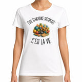 T-shirt Femme Blanc Être éducatrice spécialisée c'est la vie