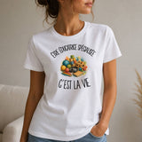 T-shirt Femme Blanc Être éducatrice spécialisée c'est la vie