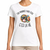 T-shirt Femme Blanc Être monitrice d'auto-école c'est la vie