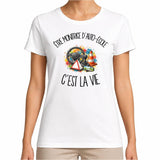 T-shirt Femme Blanc Être monitrice d'auto-école c'est la vie