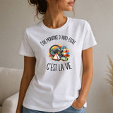 T-shirt Femme Blanc Être monitrice d'auto-école c'est la vie