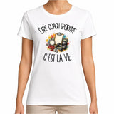 T-shirt Femme Blanc Être coach sportive c'est la vie