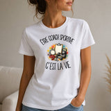 T-shirt Femme Blanc Être coach sportive c'est la vie
