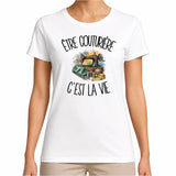 T-shirt Femme Blanc Être couturière c'est la vie