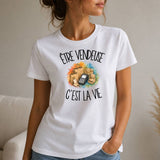 T-shirt Femme Blanc Être vendeuse c'est la vie