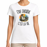 T-shirt Femme Blanc Être caissière c'est la vie