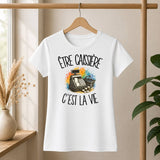 T-shirt Femme Blanc Être caissière c'est la vie