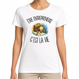 T-shirt Femme Blanc Être entrepreneuse c'est la vie