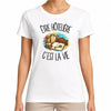 T-shirt Femme Blanc Être hôtelière c'est la vie