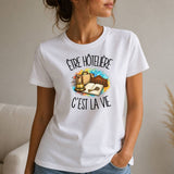 T-shirt Femme Blanc Être hôtelière c'est la vie