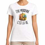 T-shirt Femme Blanc Être musicienne c'est la vie