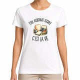 T-shirt Femme Blanc Être assistante sociale c'est la vie