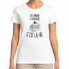 T-shirt Femme Blanc Être auxiliaire de puériculture c'est la vie