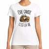 T-shirt Femme Blanc Être caviste c'est la vie