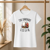 T-shirt Femme Blanc Être chauffagiste c'est la vie