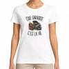 T-shirt Femme Blanc Être garagiste c'est la vie