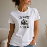 T-shirt Femme Blanc Être graphiste c'est la vie