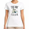 T-shirt Femme Blanc Être kiné c'est la vie