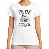 T-shirt Femme Blanc Être kiné c'est la vie