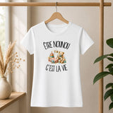 T-shirt Femme Blanc Être nounou c'est la vie