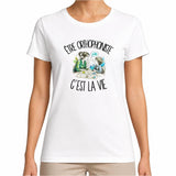 T-shirt Femme Blanc Être orthophoniste c'est la vie