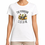 T-shirt Femme Blanc Être psychologue c'est la vie
