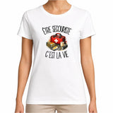 T-shirt Femme Blanc Être secouriste c'est la vie