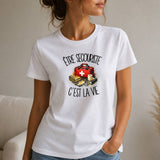 T-shirt Femme Blanc Être secouriste c'est la vie