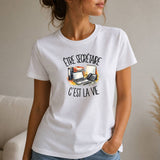 T-shirt Femme Blanc Être secrétaire c'est la vie