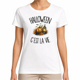 T-shirt Femme Blanc Halloween c'est la vie