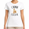 T-shirt Femme Blanc L'alpaga c'est la vie