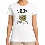 T-shirt Femme Blanc L'Alsace c'est la vie