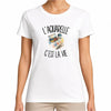 T-shirt Femme Blanc L'aquarelle c'est la vie