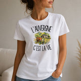 T-shirt Femme Blanc L'Auvergne c'est la vie
