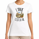 T-shirt Femme Blanc L'Italie c'est la vie