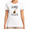 T-shirt Femme Blanc La basse c'est la vie