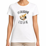 T-shirt Femme Blanc La calligraphie c'est la vie