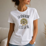 T-shirt Femme Blanc La généalogie c'est la vie