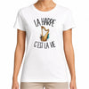 T-shirt Femme Blanc La harpe c'est la vie