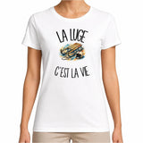 T-shirt Femme Blanc La luge c'est la vie