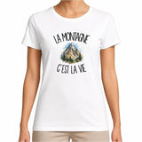 T-shirt Femme Blanc La montagne c'est la vie