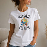 T-shirt Femme Blanc La mosaïque c'est la vie