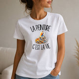 T-shirt Femme Blanc La peinture c'est la vie