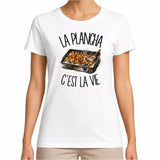 T-shirt Femme Blanc La plancha c'est la vie