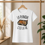 T-shirt Femme Blanc La plancha c'est la vie