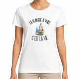 T-shirt Femme Blanc La planche à voile c'est la vie