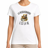 T-shirt Femme Blanc La procrastination c'est la vie